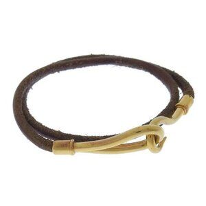 HERMES bracelet Gold x Brown Women Authentic secondhand